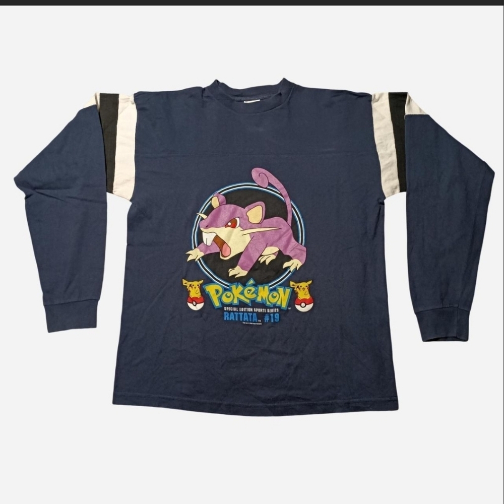Vintage 1999 Nintendo Pokémon Rattata Long Sleeve T-shirt